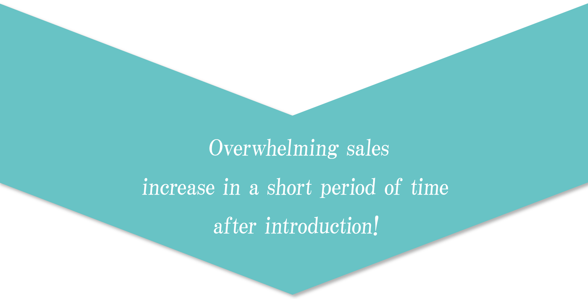 Overwhelming sales increase in a short period of time after introduction!